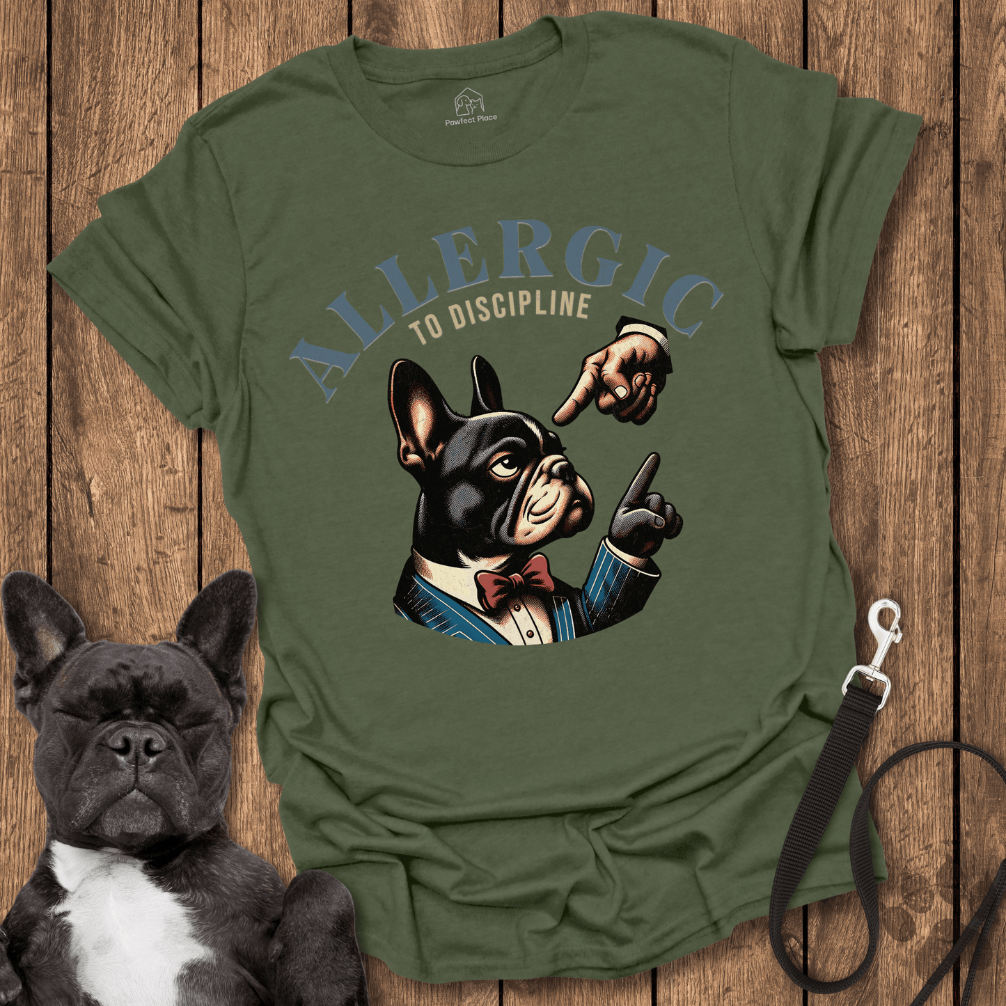 Allergic To Discipline, Bad Frenchie - Dog Shirt - PawfectPlace