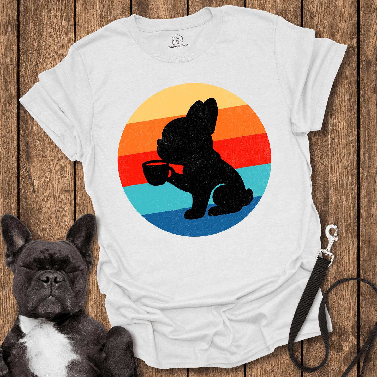 Coffee And Frenchies, Retro Vibes - Dog Shirt - PawfectPlace