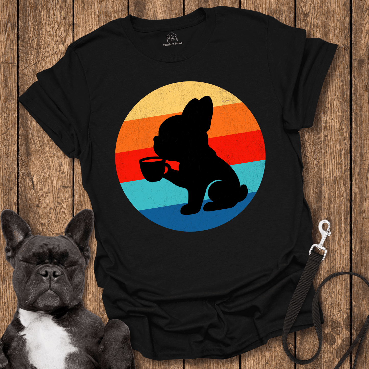 Coffee And Frenchies, Retro Vibes - Dog Shirt - PawfectPlace