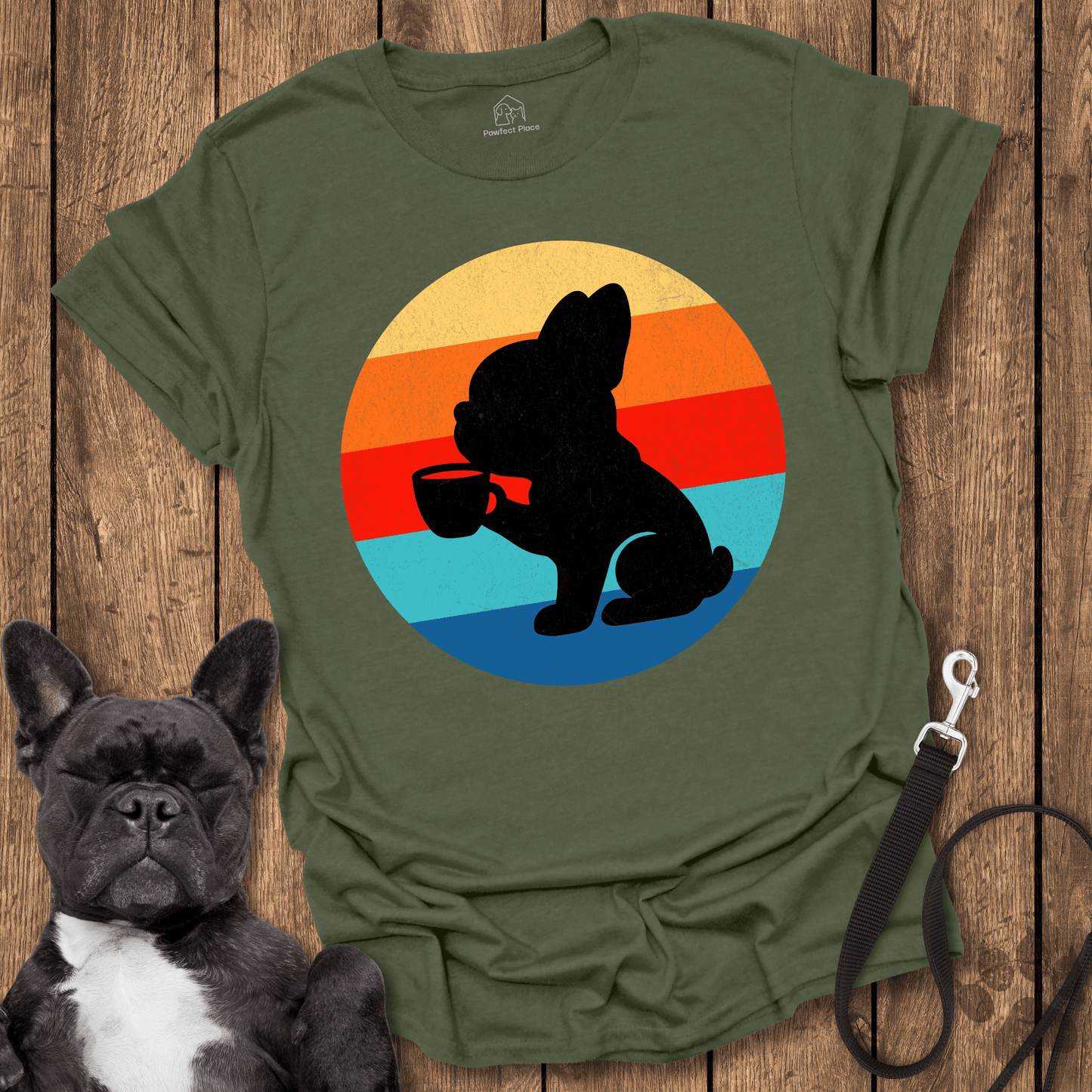 Coffee And Frenchies, Retro Vibes - Dog Shirt - PawfectPlace