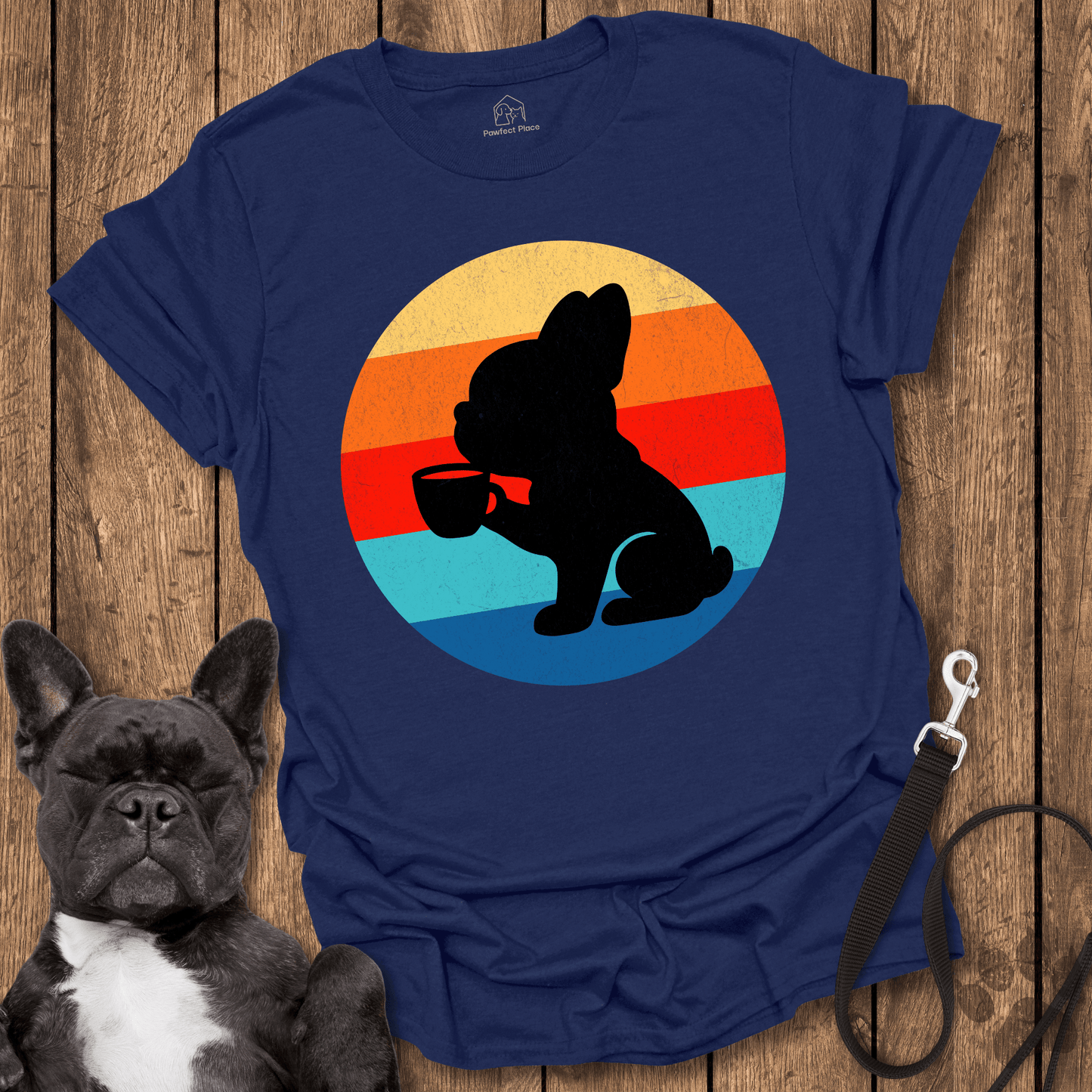 Coffee And Frenchies, Retro Vibes - Dog Shirt - PawfectPlace