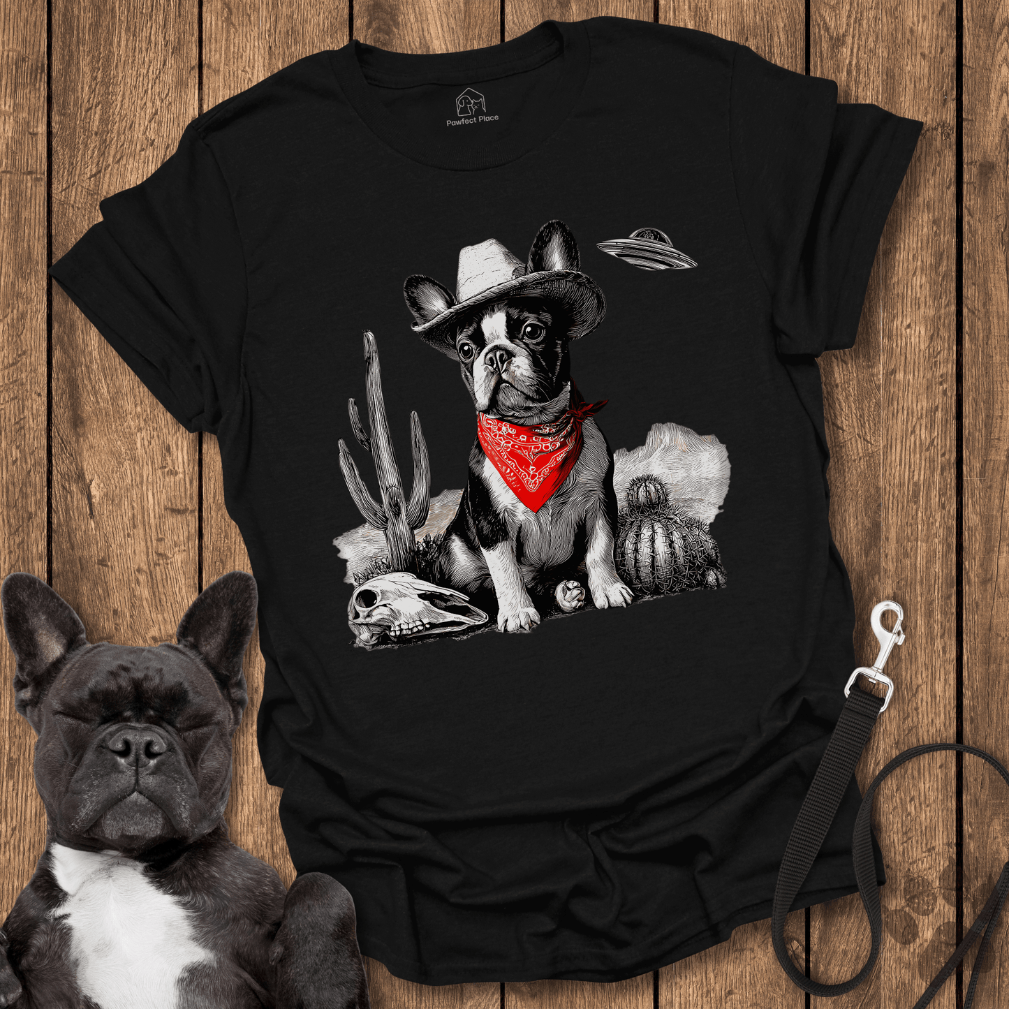Frenchie Cowdog, UFO Inbound - Dog Shirt - PawfectPlace