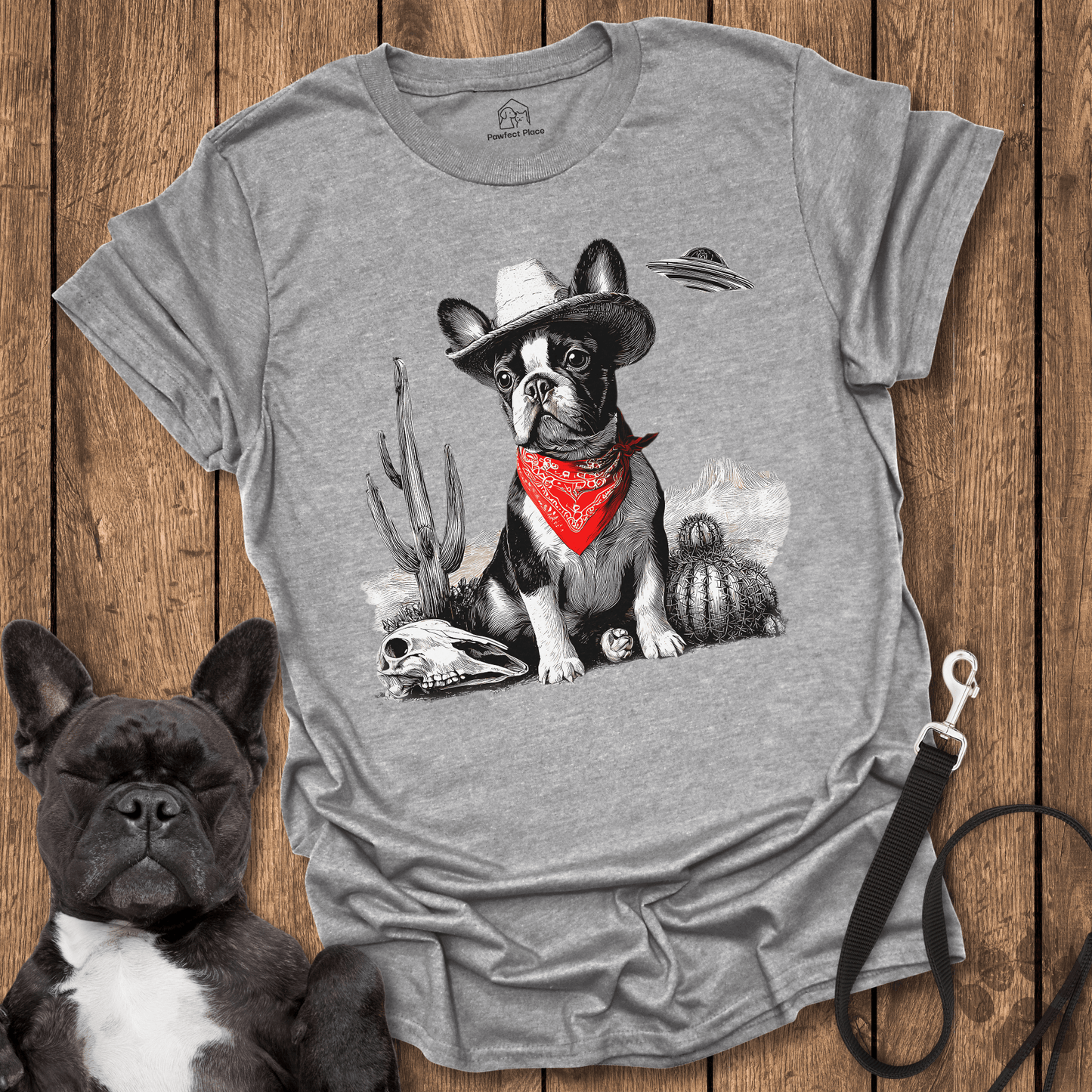 Frenchie Cowdog, UFO Inbound - Dog Shirt - PawfectPlace