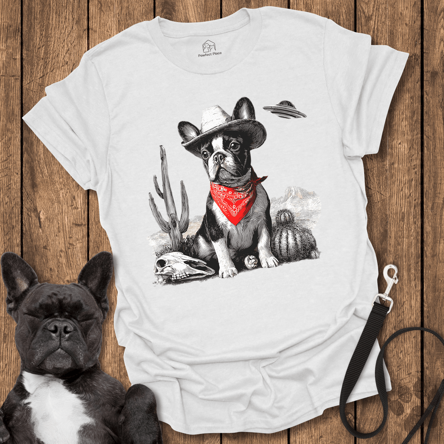 Frenchie Cowdog, UFO Inbound - Dog Shirt - PawfectPlace