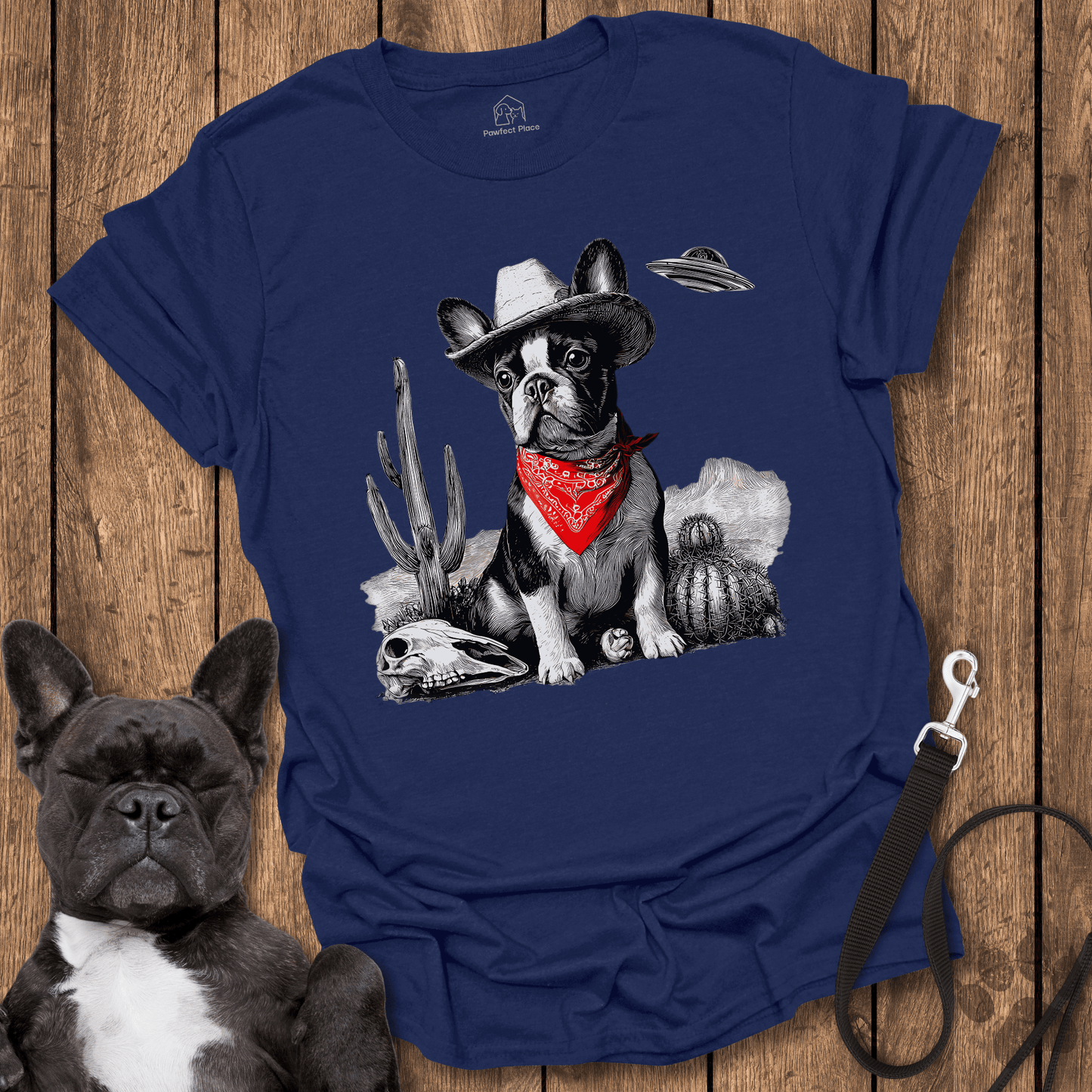 Frenchie Cowdog, UFO Inbound - Dog Shirt - PawfectPlace