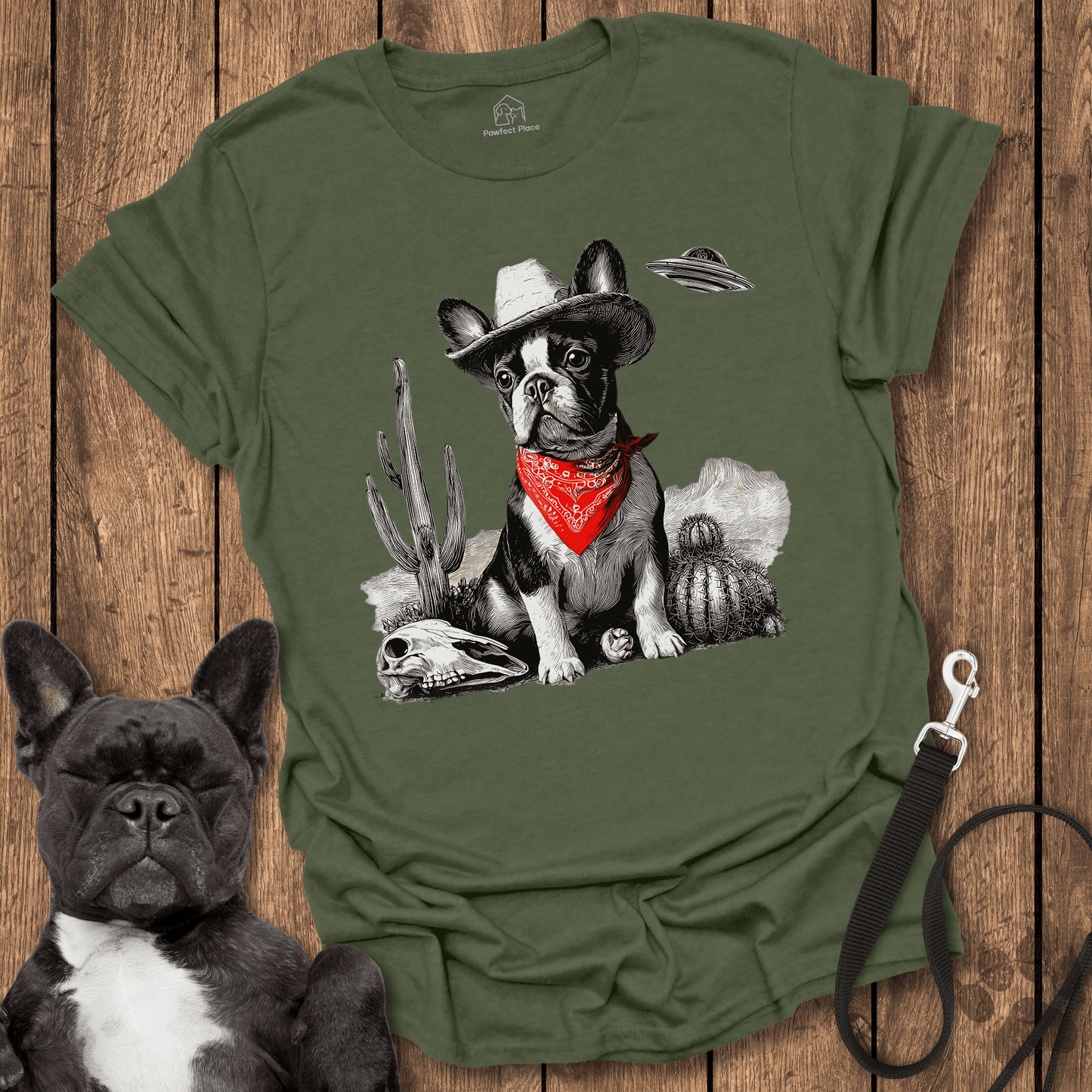 Frenchie Cowdog, UFO Inbound - Dog Shirt - PawfectPlace