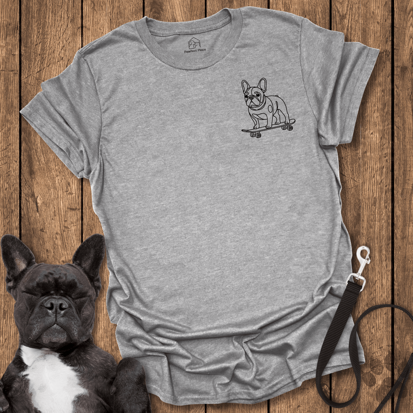 Frenchie Pocket Skateboarder - Dog Shirt - PawfectPlace