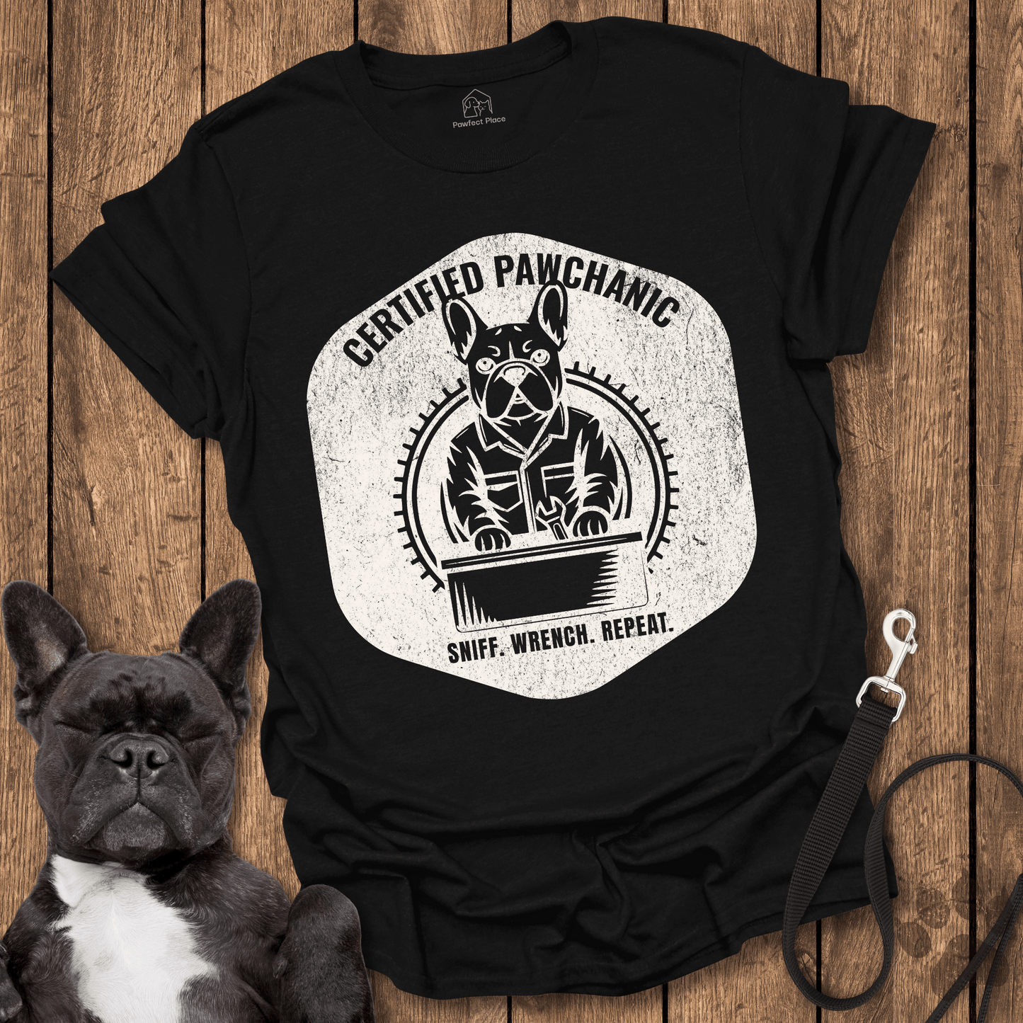 Certified Pawchanic, Sniff Wrench Repeat - Dog Shirt - PawfectPlace