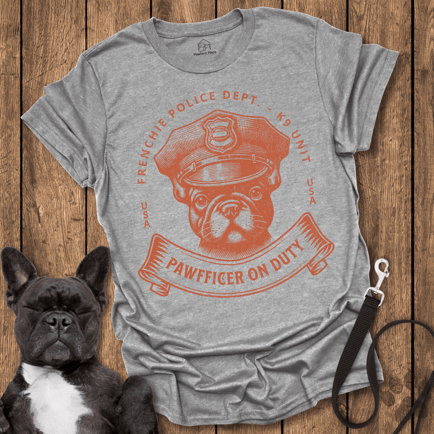 Frenchie On Duty, Police Pawfficer - Dog Shirt - PawfectPlace