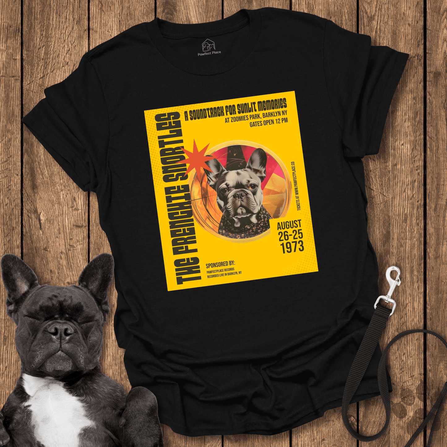 The Frenchie Snortles 1970's Music Poster - Dog Shirt - PawfectPlace