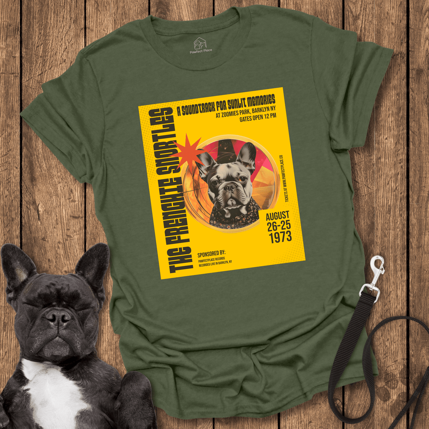 The Frenchie Snortles 1970's Music Poster - Dog Shirt - PawfectPlace